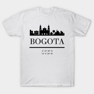 BOGOTA COLOMBIA BLACK SILHOUETTE SKYLINE ART T-Shirt